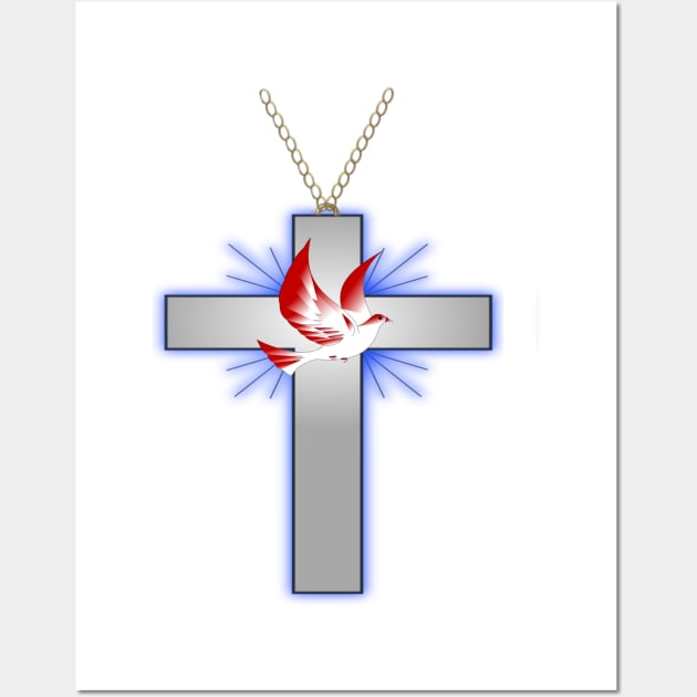 CHRISTIAN CROSS With DOVE Wall Art by SHOW YOUR LOVE